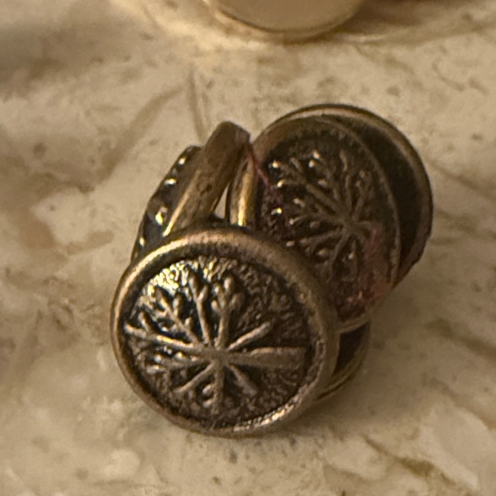 Unique Vintage Gold Button Earrings